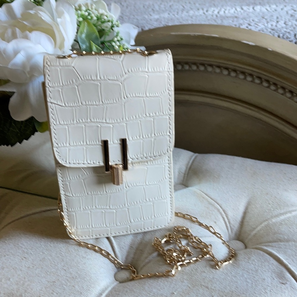 Gold white purse